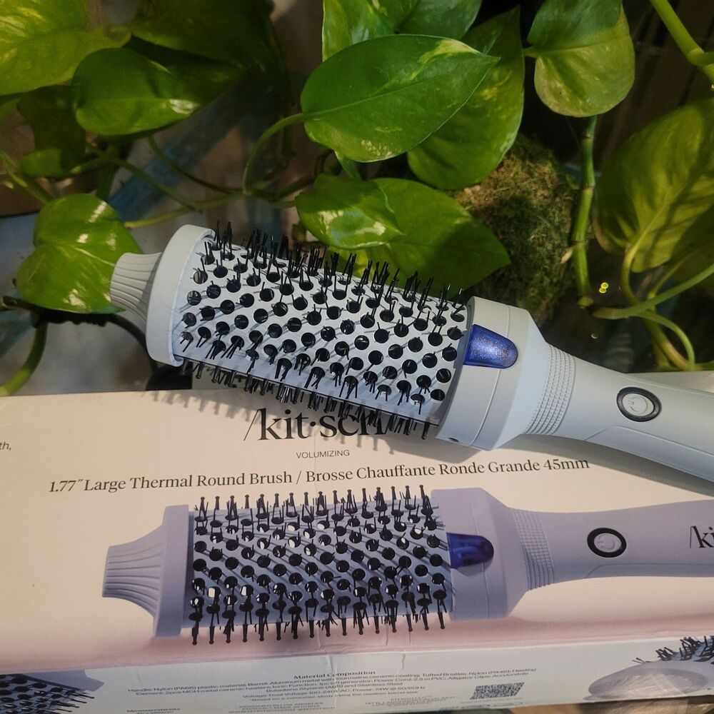 Kitsch Large Thermal Round Brush Blowout Volumizing 1.77" Haze Blue Curler 45MM